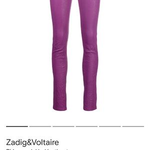 Zadig & Voltaire Vibrant Purple Leather Trousers